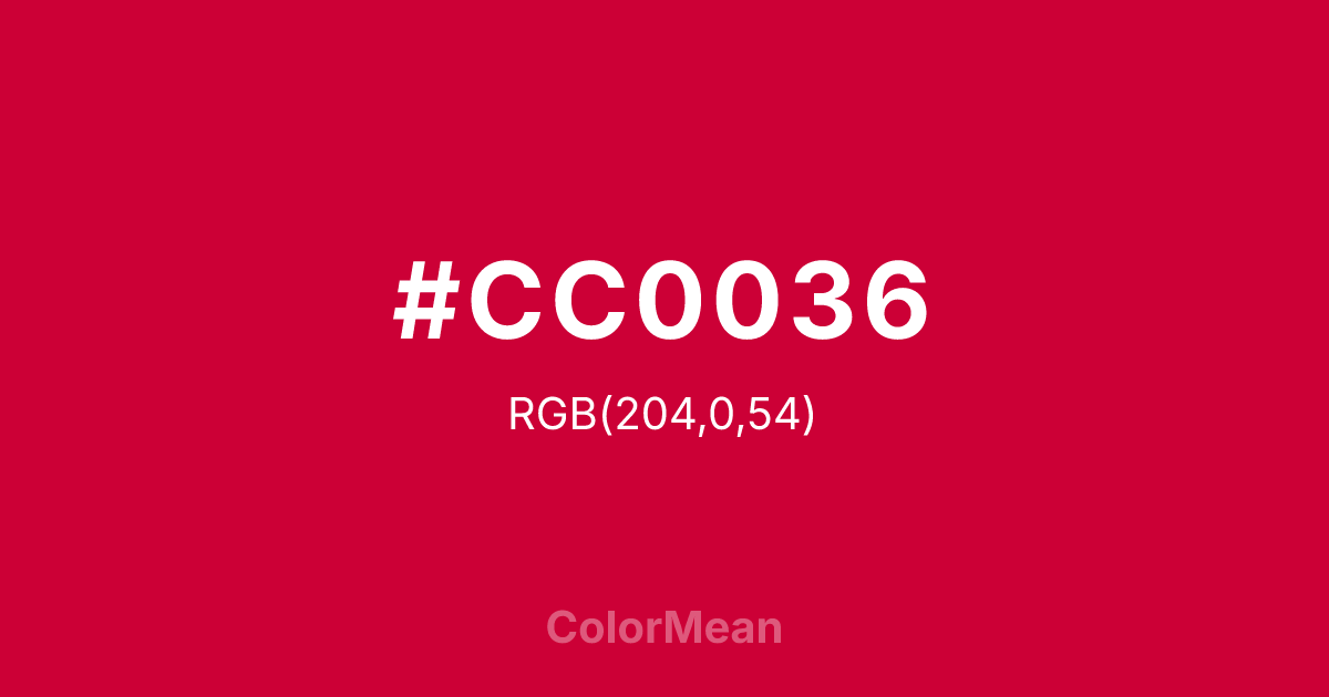 #CC0036 color swatch