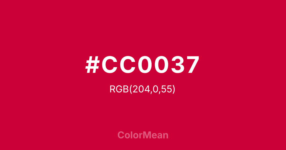 #CC0037 color swatch