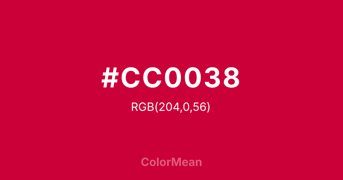 #CC0038 color swatch