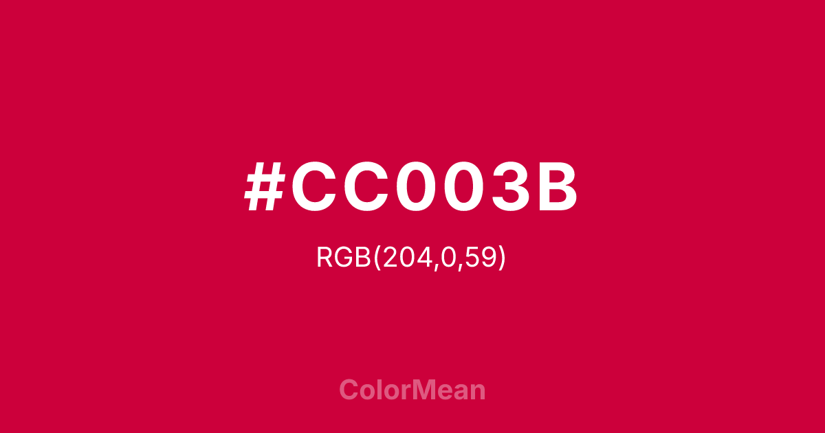 #CC003B color swatch