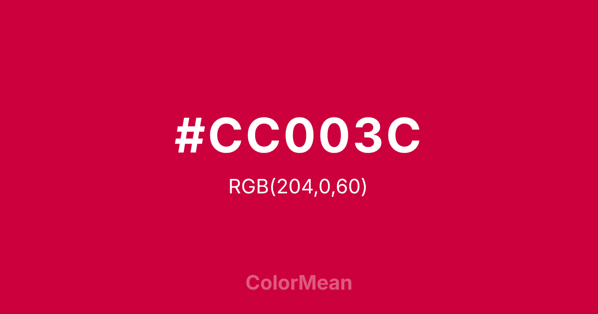 #CC003C color swatch