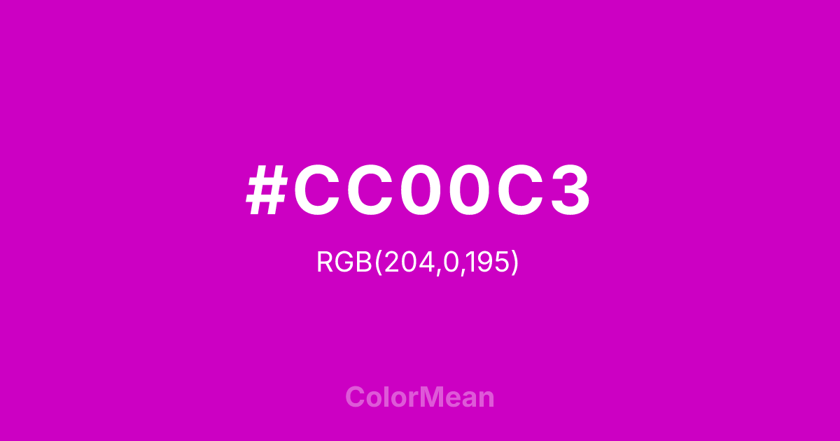 #CC00C3 color swatch