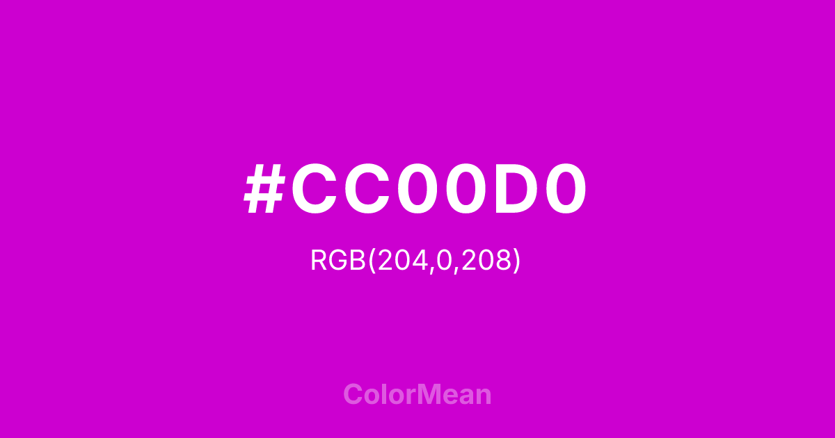 #CC00D0 color swatch