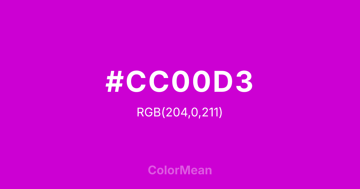 #CC00D3 color swatch