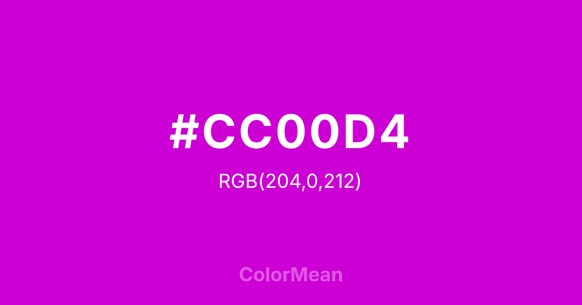 #CC00D4 color swatch