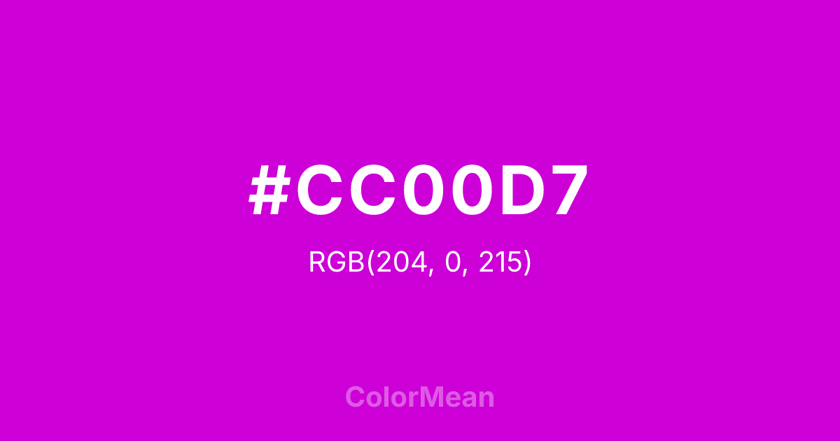 #CC00D7 color swatch