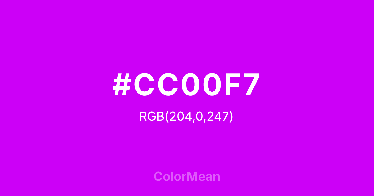 #CC00F7 color swatch