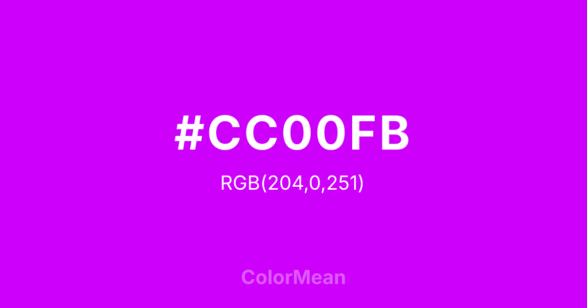 #CC00FB color swatch