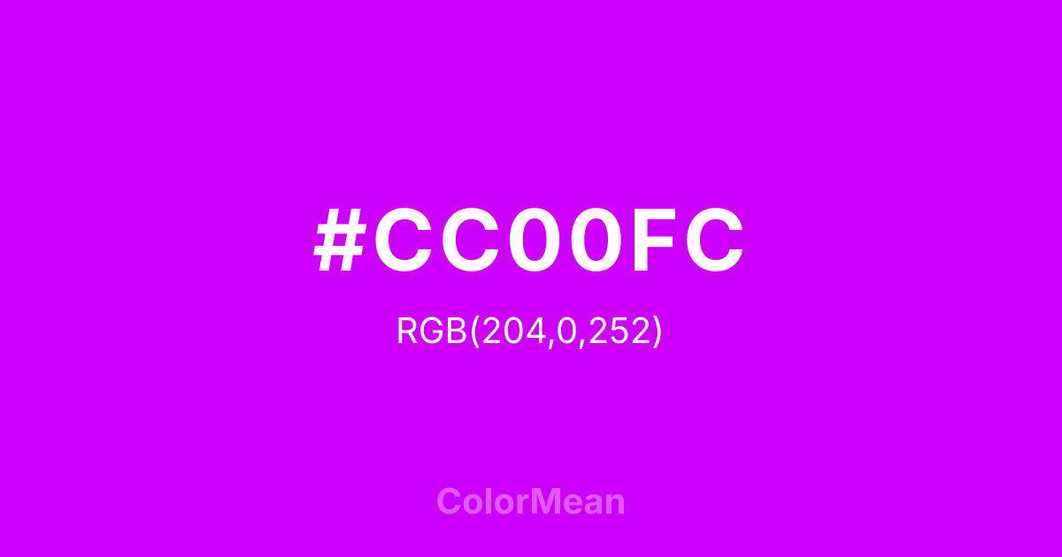 #CC00FC color swatch