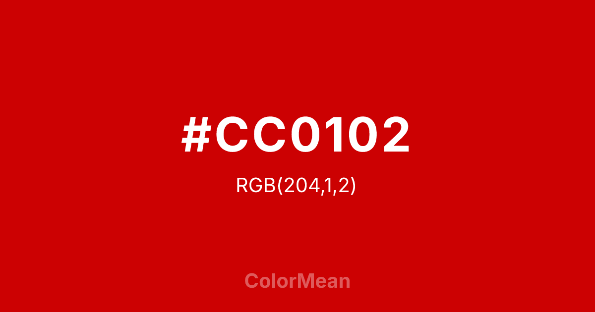 #CC0102 color swatch