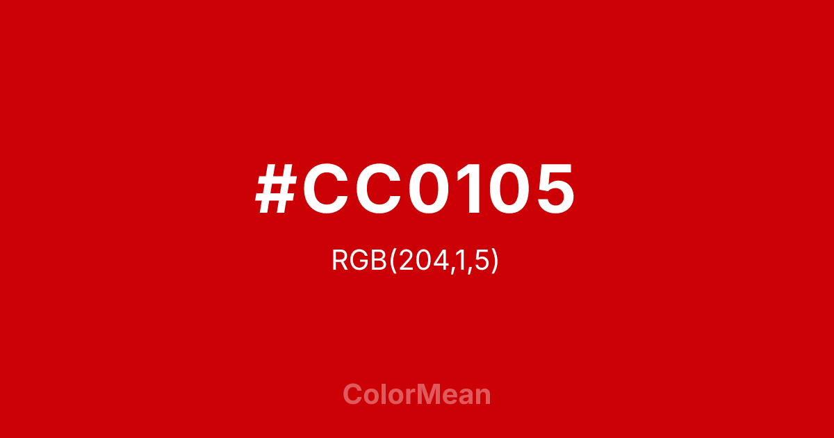#CC0105 color swatch