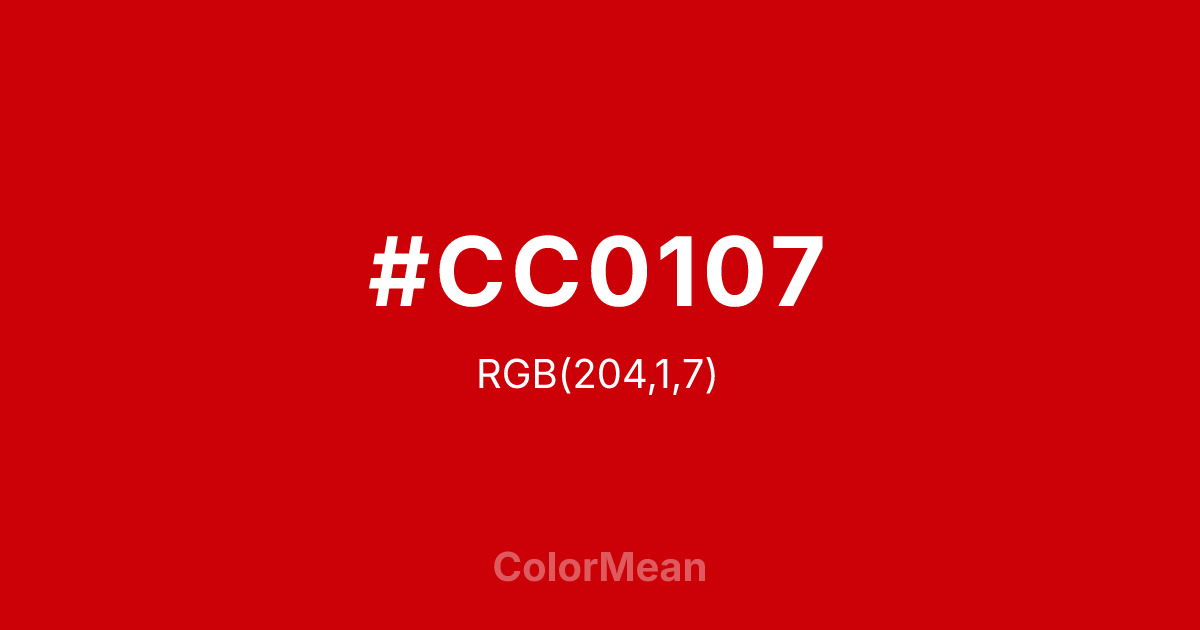 #CC0107 color swatch