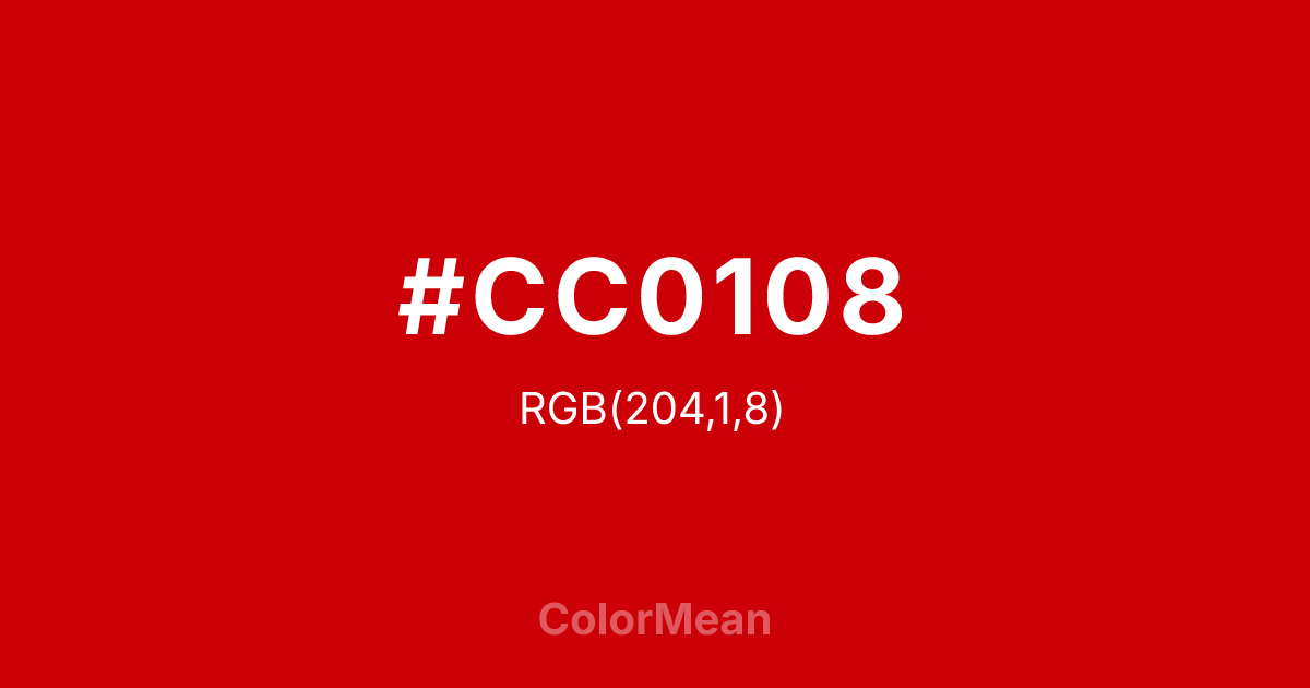 #CC0108 color swatch