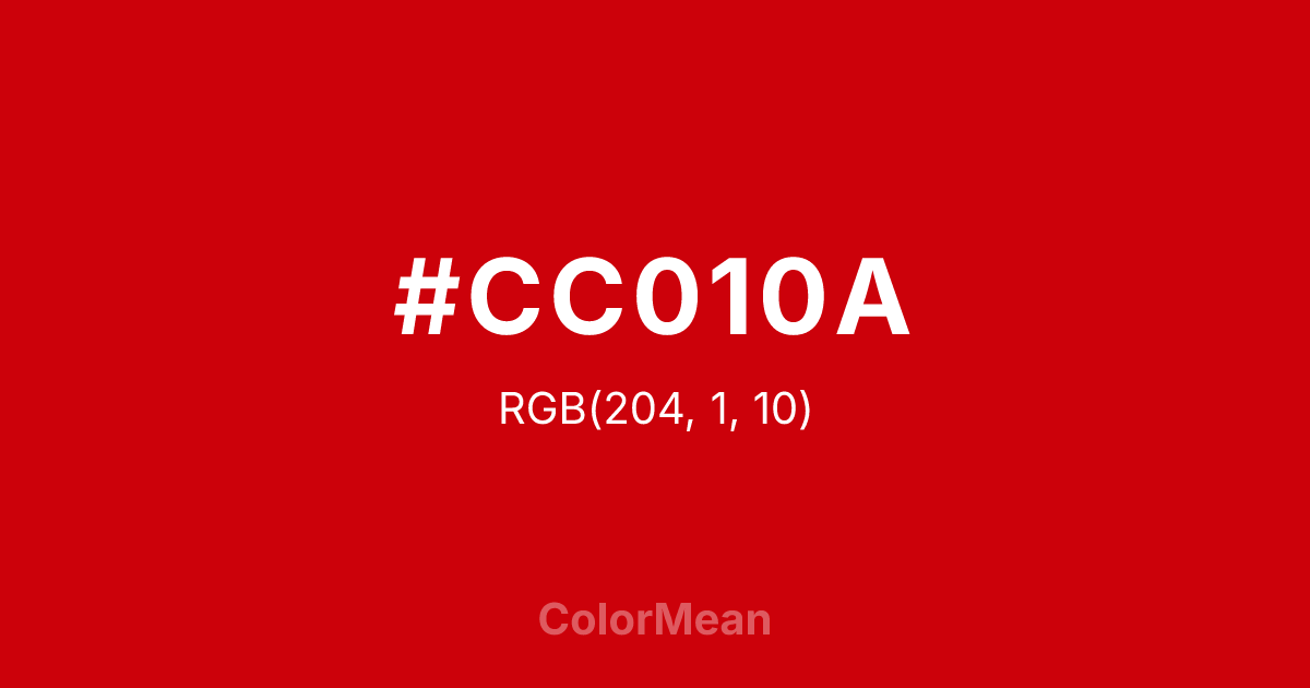 #CC010A color swatch