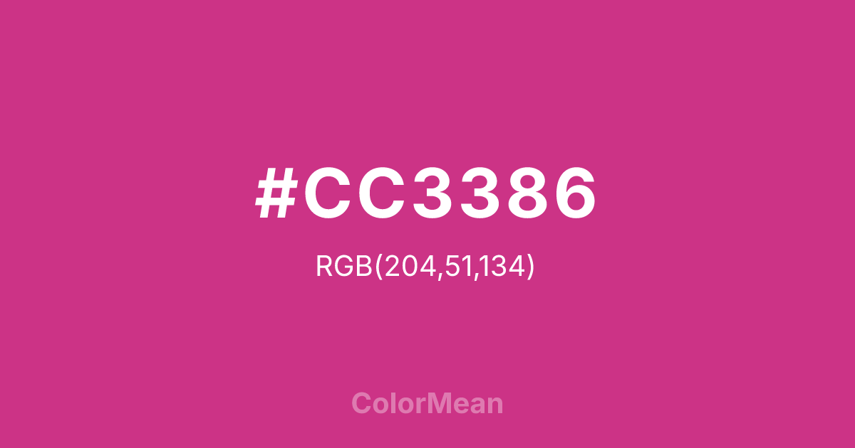 #CC3386 color swatch