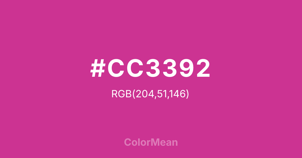 #CC3392 color swatch
