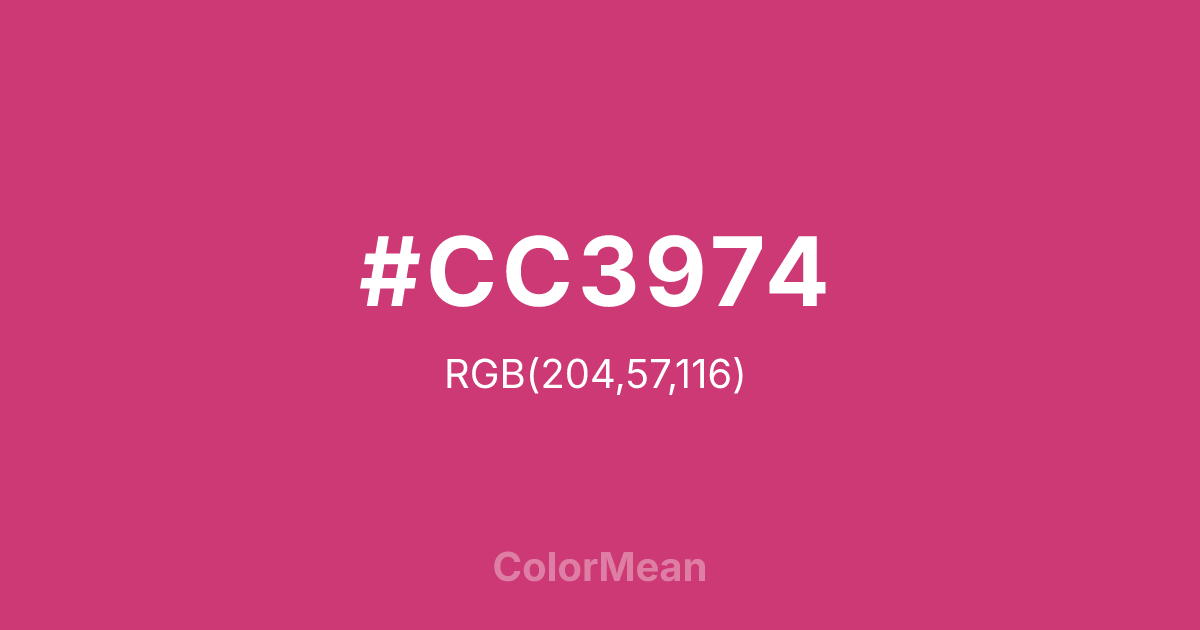 #CC3974 color swatch