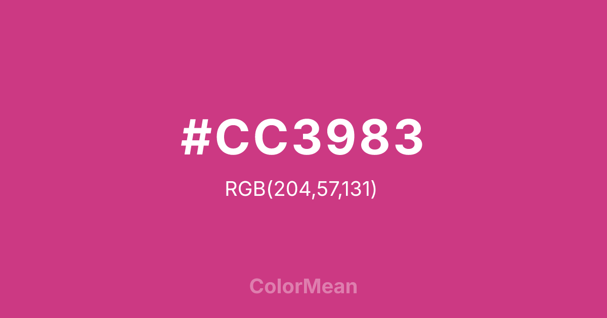 #CC3983 color swatch