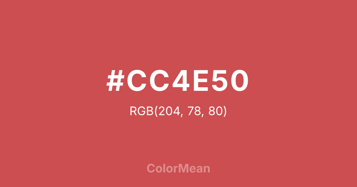 #CC4E50 color swatch