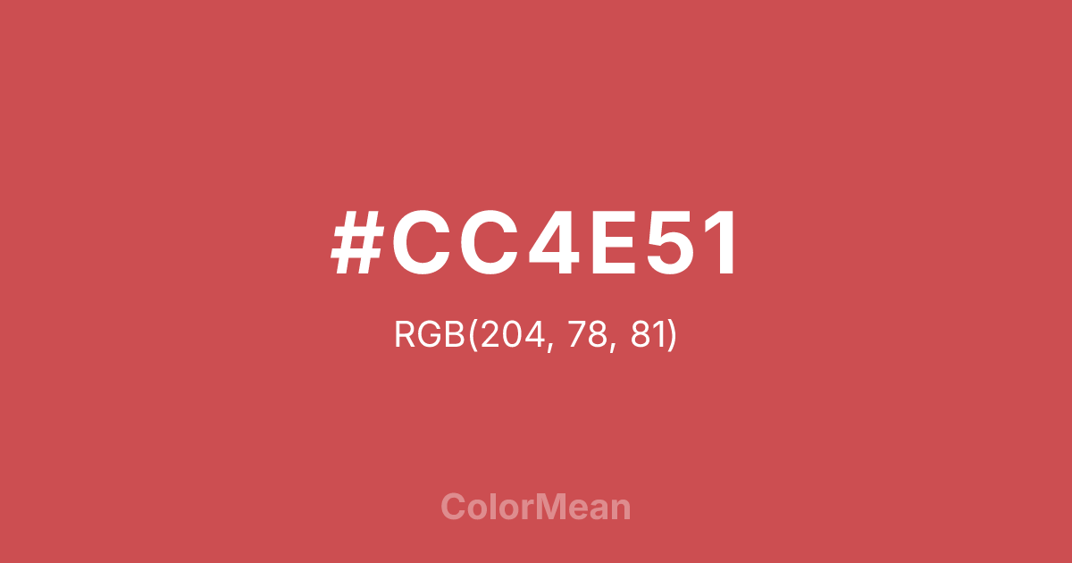 #CC4E51 color swatch