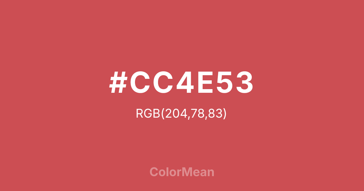 #CC4E53 color swatch