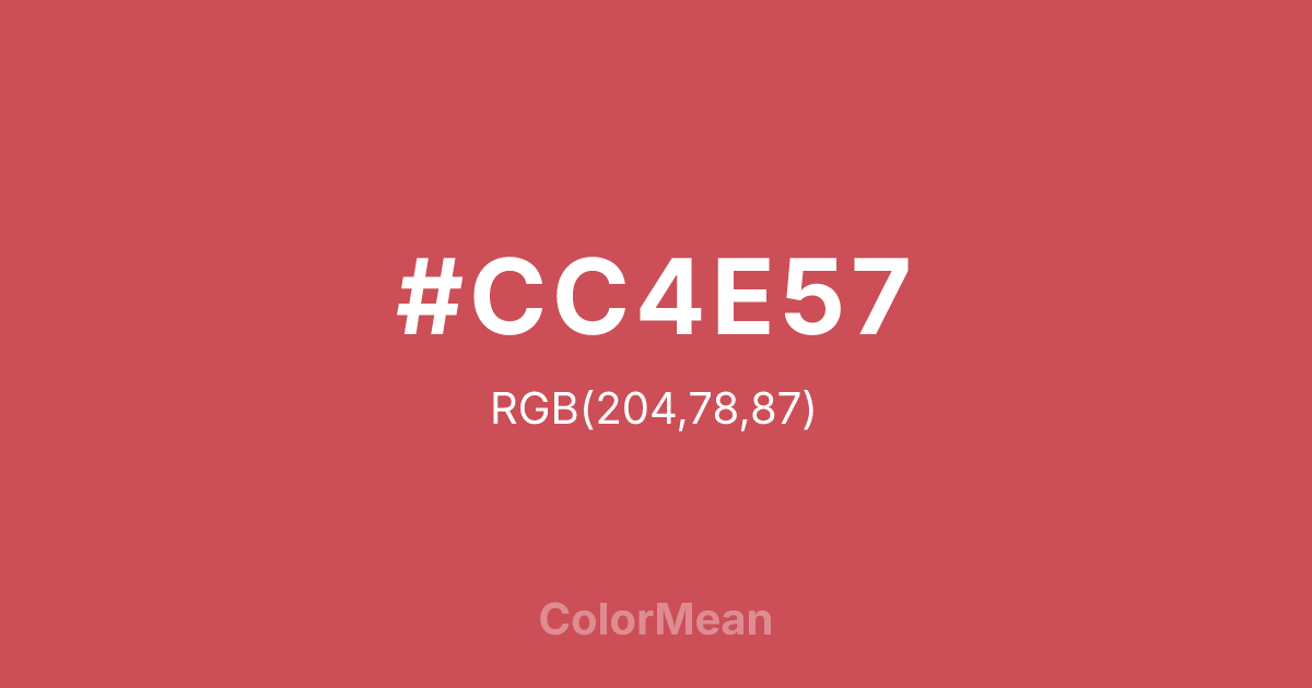 #CC4E57 color swatch