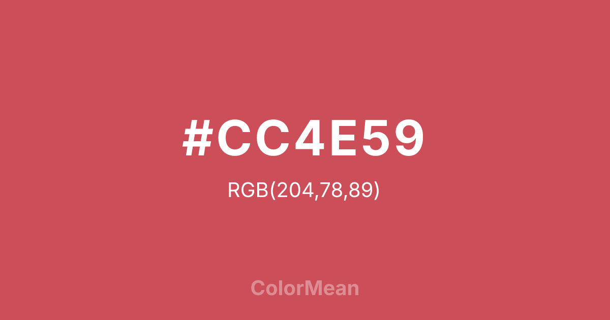 #CC4E59 color swatch