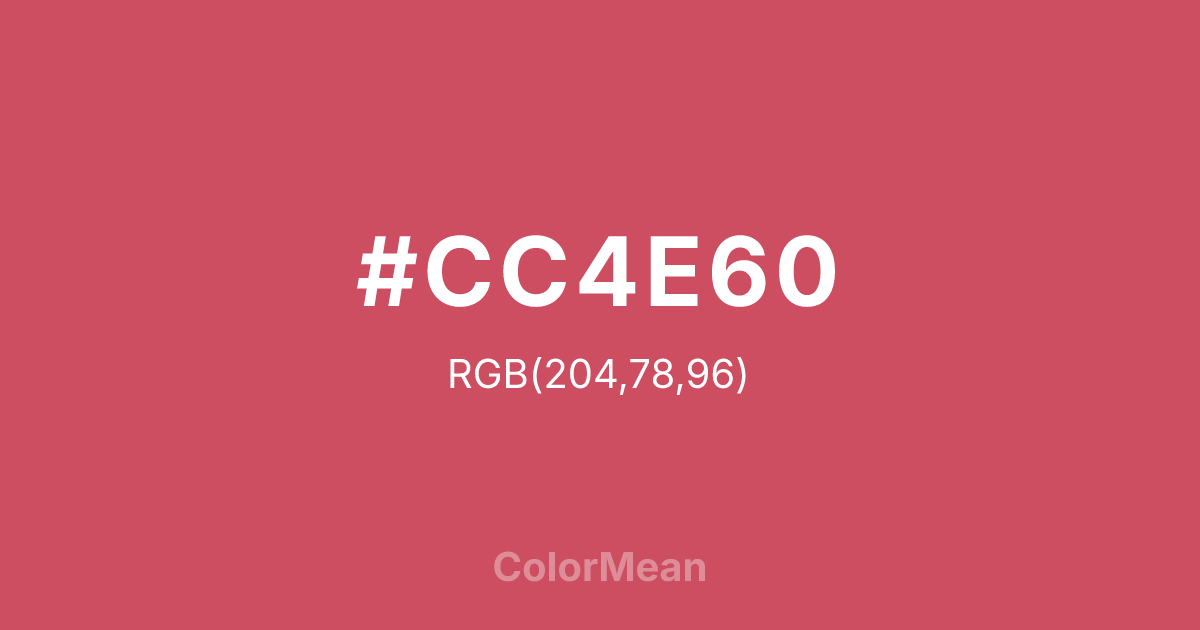 #CC4E60 color swatch