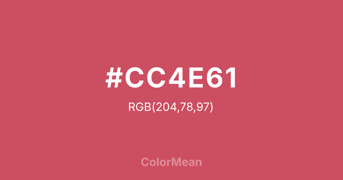 #CC4E61 color swatch