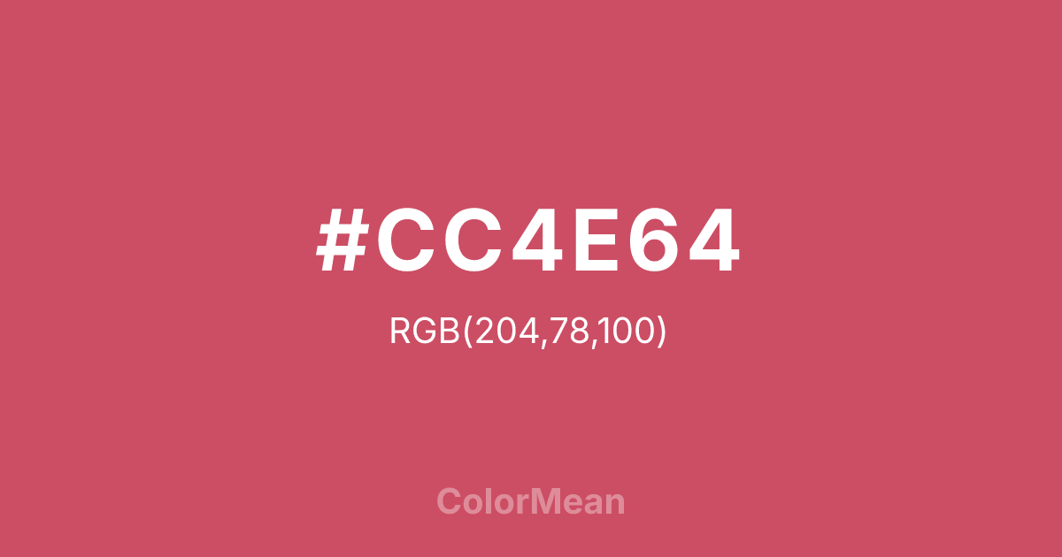 #CC4E64 color swatch