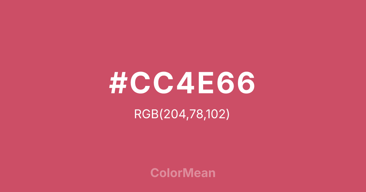 #CC4E66 color swatch