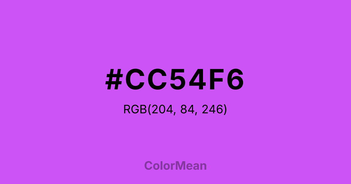 #CC54F6 color swatch