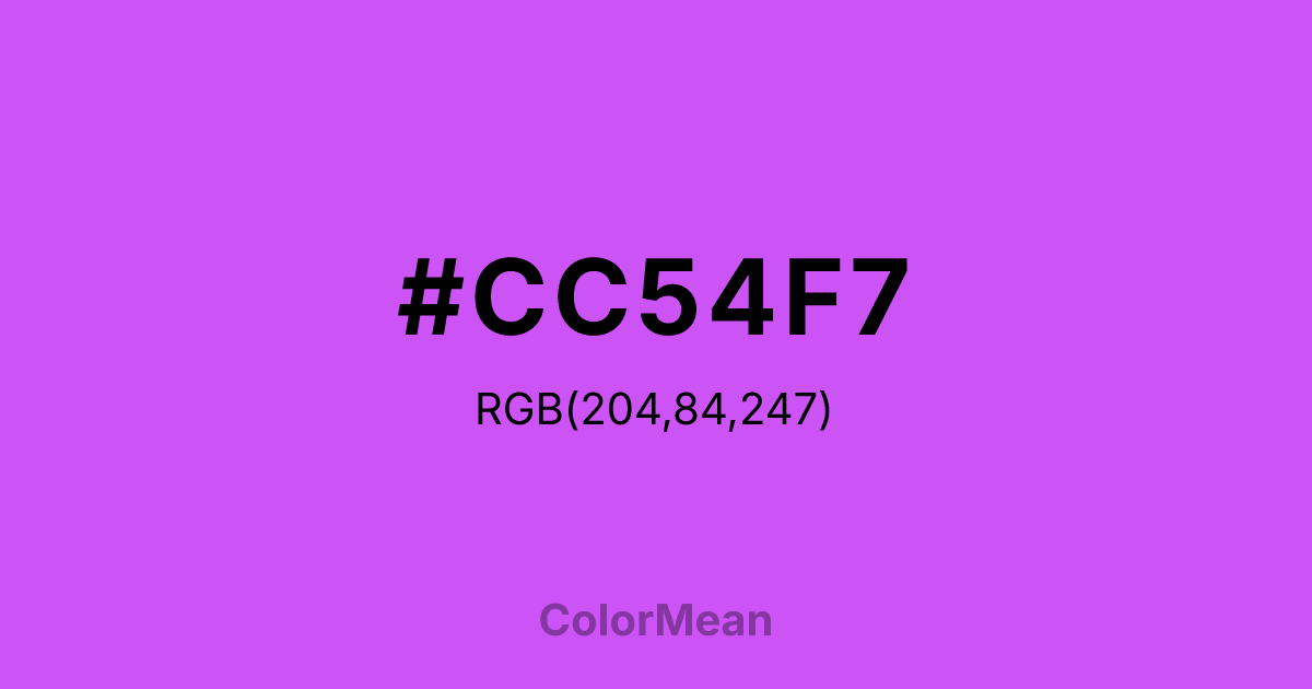 #CC54F7 color swatch