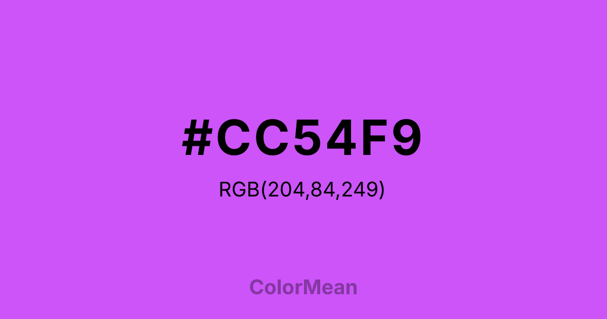 #CC54F9 color swatch