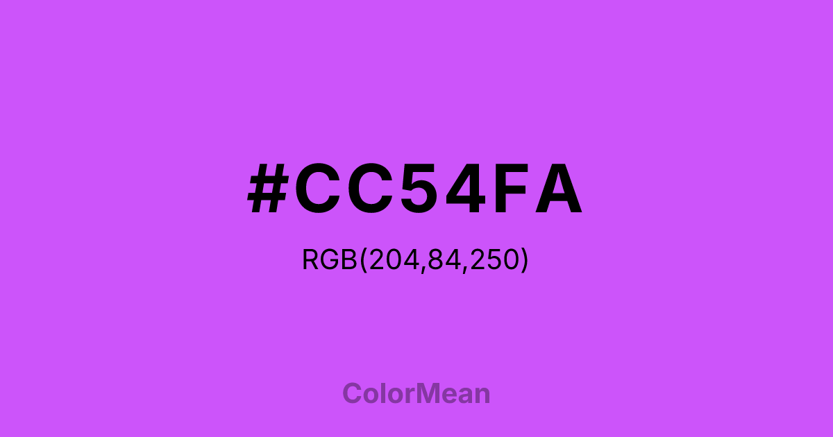 #CC54FA color swatch