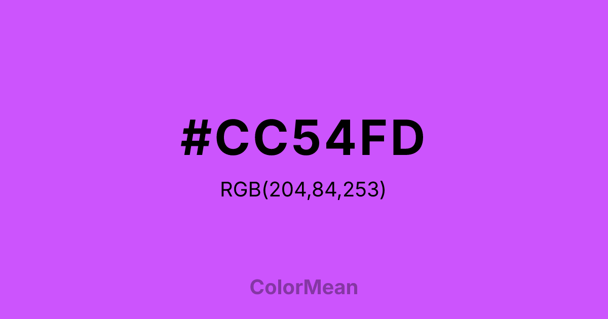 #CC54FD color swatch