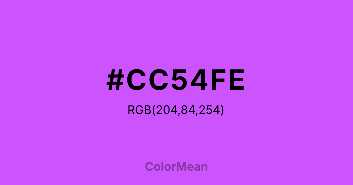 #CC54FE color swatch
