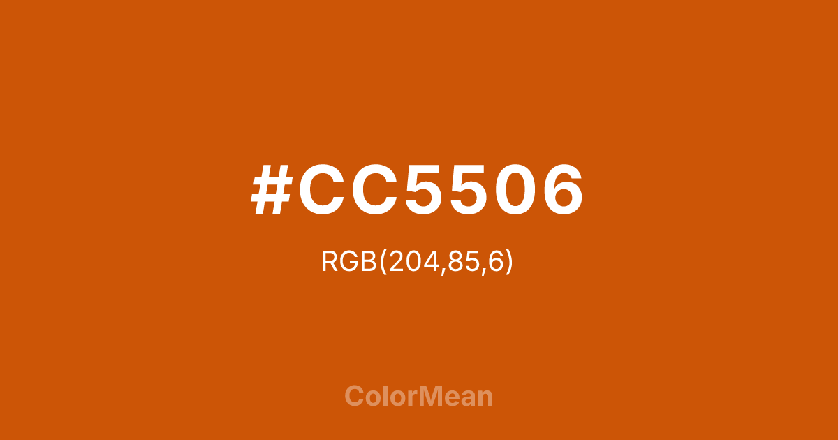 #CC5506 color swatch