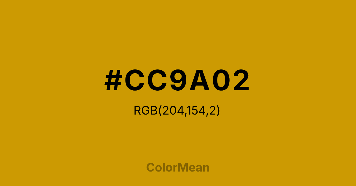 #CC9A02 color swatch