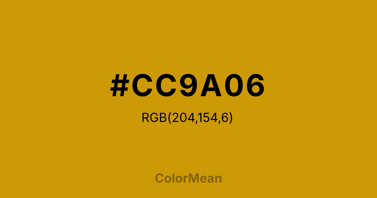 #CC9A06 color swatch