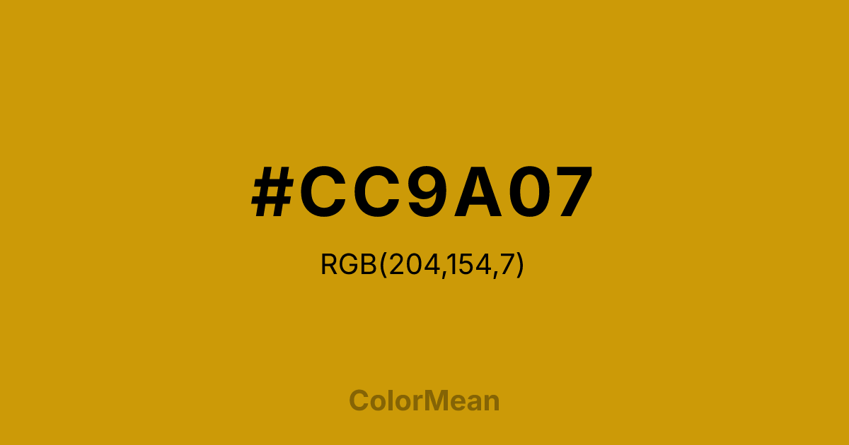 #CC9A07 color swatch