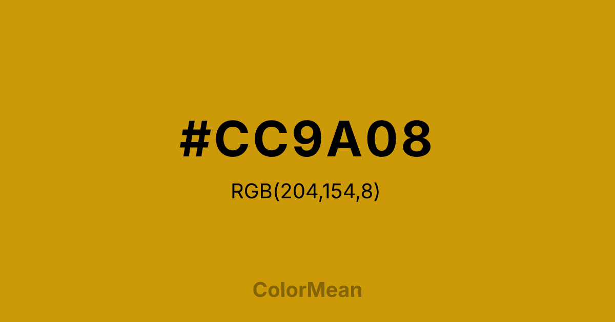 #CC9A08 color swatch