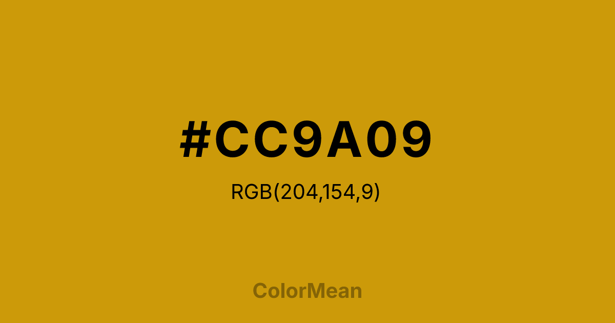 #CC9A09 color swatch