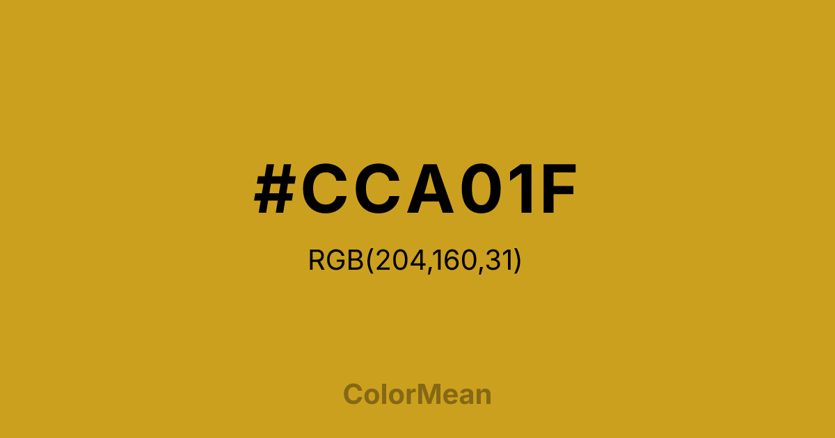 #CCA01F color swatch