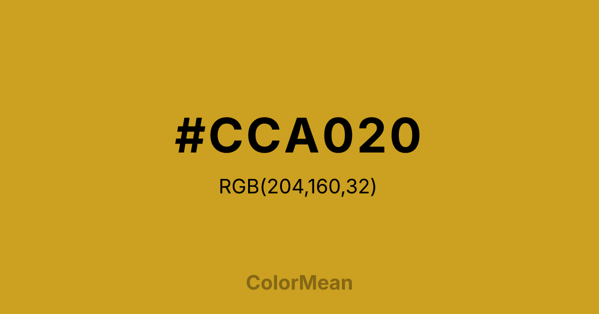 #CCA020 color swatch