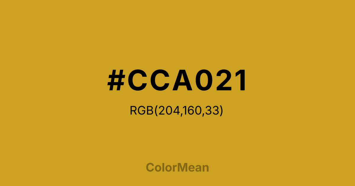 #CCA021 color swatch