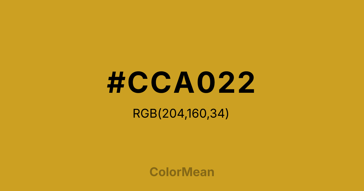 #CCA022 color swatch