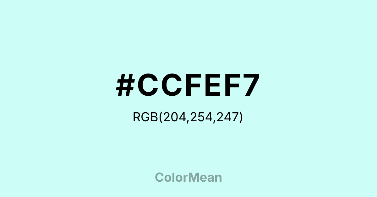 #CCFEF7 color swatch