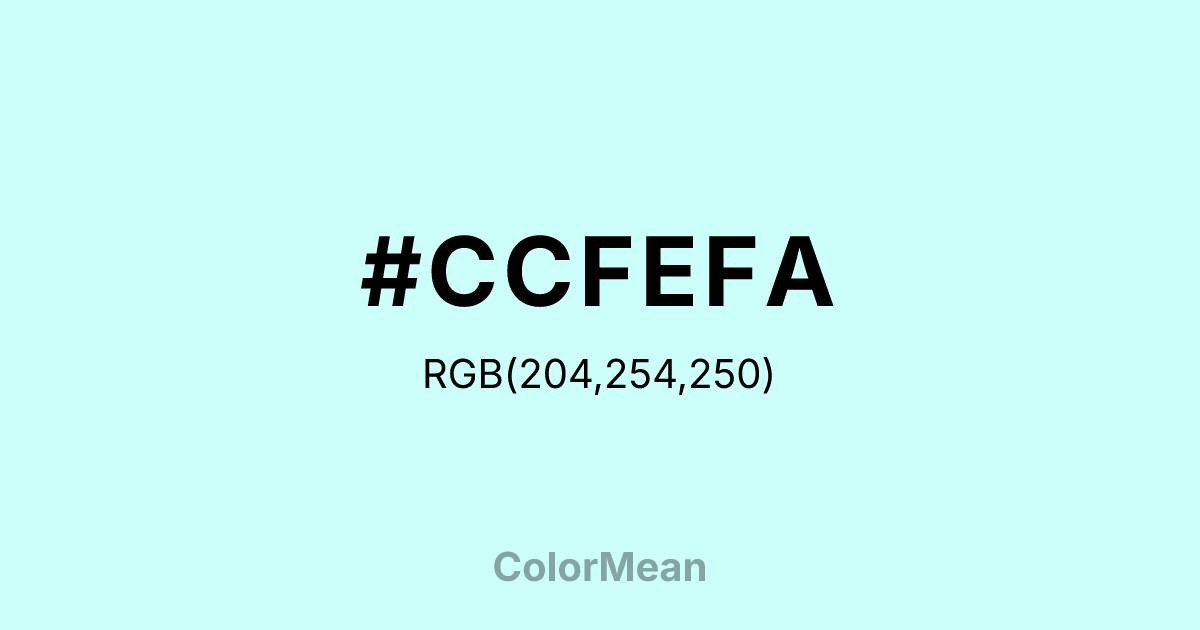 #CCFEFA color swatch