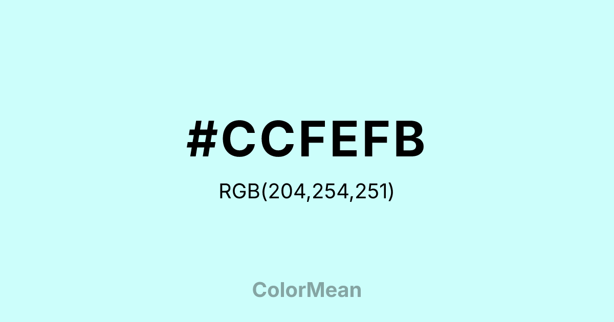 #CCFEFB color swatch